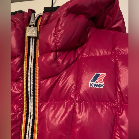 Women’s small K-WAY Denise Thermo Plus 3/4 length jacket navy & pink - Picture 4 of 8